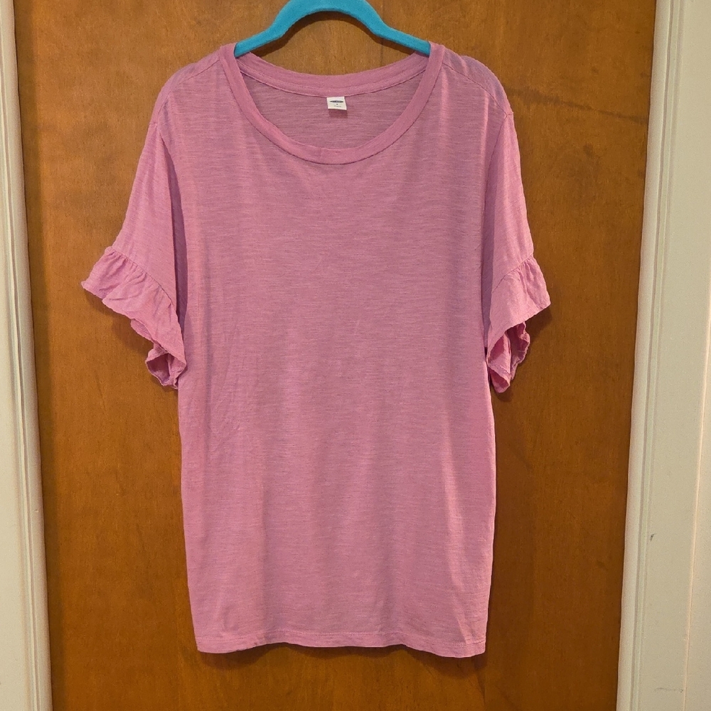 Old Navy Pink Flutter Sleeve T-Shirt